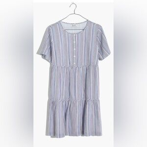 Madewell Striped button front mini dress Size Medium